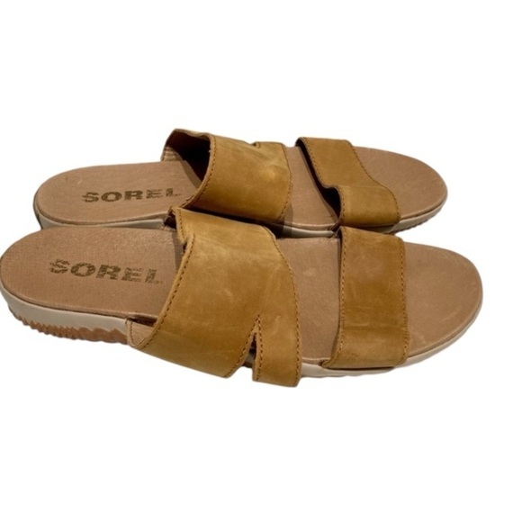 Womans Sorel “Out And About Leather Slides” - Picture 2 of 6